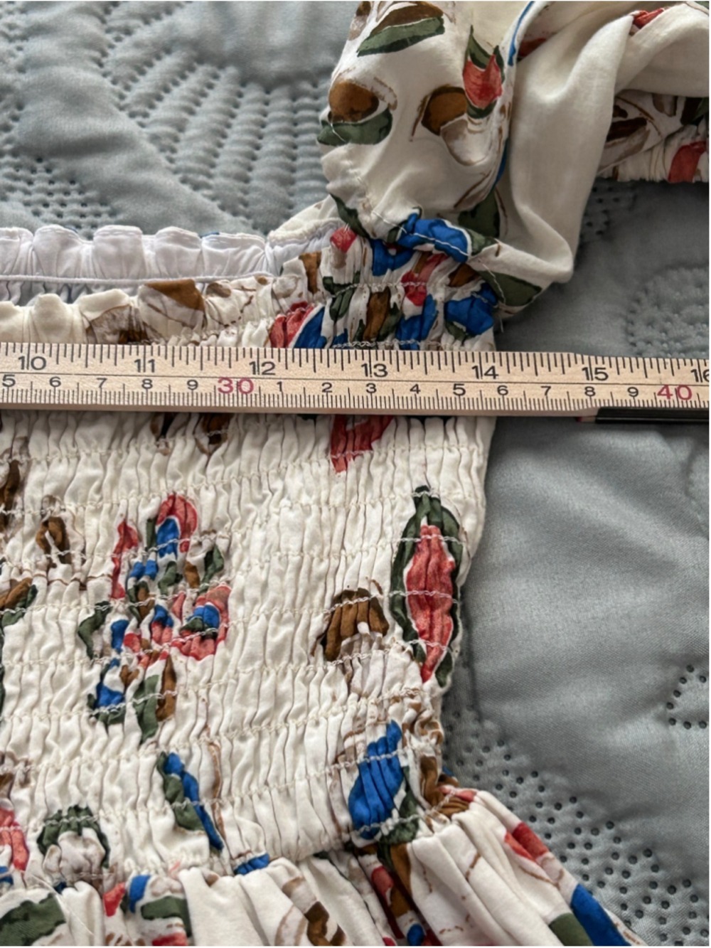 MISA Los Angeles Zadie Floral Smocked Mini Dress L Puff Sleeve Boho - Picture 12 of 13